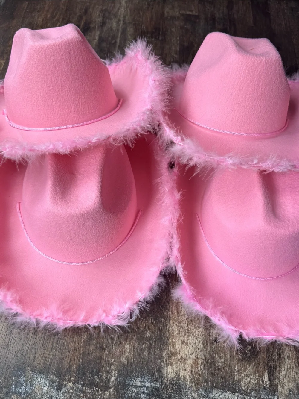 4-Pack Pink Felt Cowboy/Cowgirl Hats
